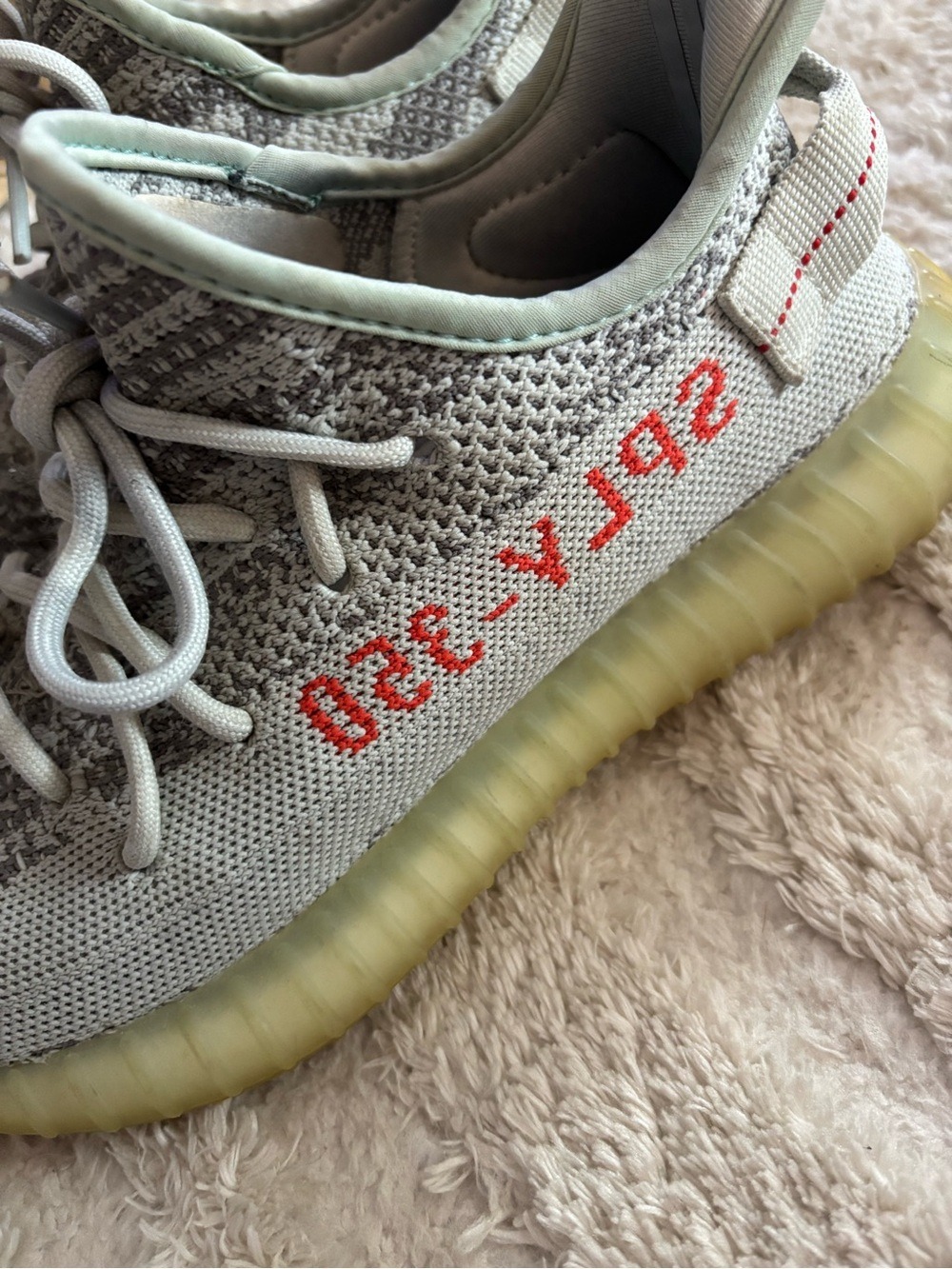 Adidas Yeezy Boost 350 V2 Men Gray Blue Tint Sneakers Size 7.5 - Picture 9 of 12